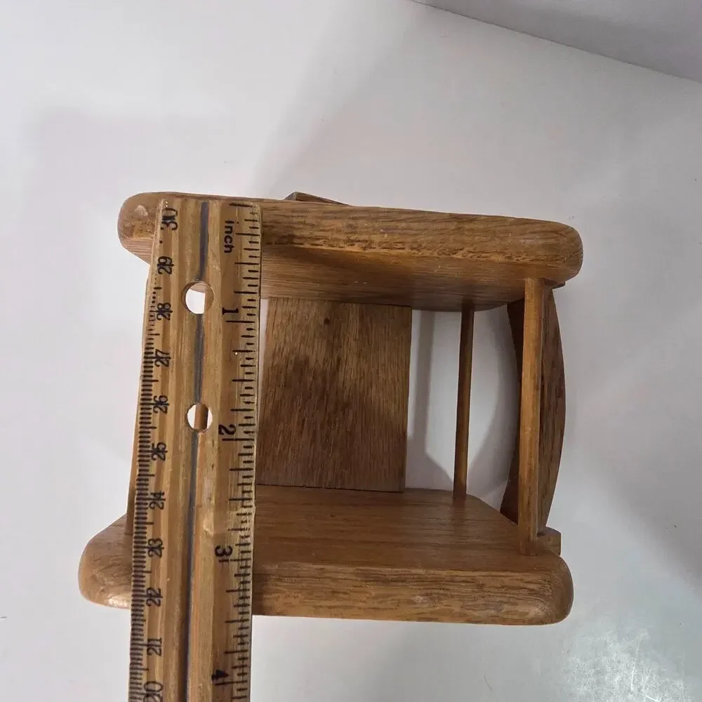 Vintage Wooden Self Leveling Condiment Spice Holder Gimbal Table Caddy